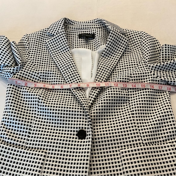 Talbots Black & White Checkered Blazer- Size M - NWOT - Picture 5 of 9